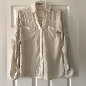 Express portofino button down shirt. White size small